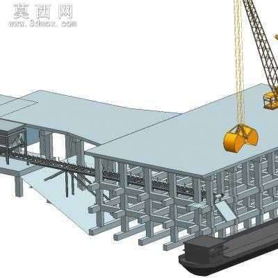 料斗+皮带机 3D模型