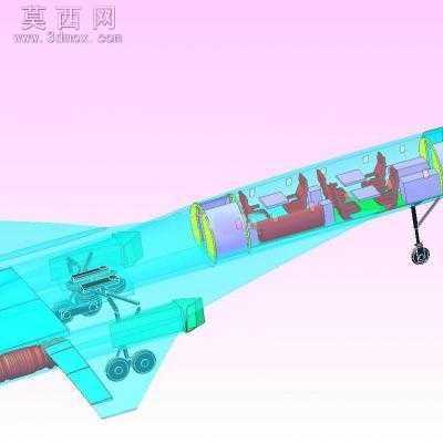 TU-444超音速商务喷气机 3D模型,3DM