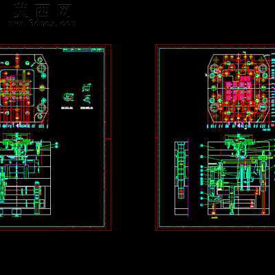 模具结构图—100双色模 CAD图纸