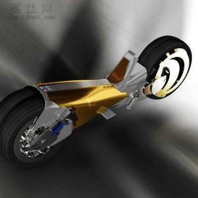 3轮胎概念摩托 3D模型中望3D设计,Z3