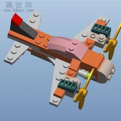 双桨飞机 3D模型