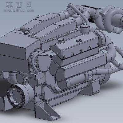 康明斯VT908发动机 3D模型