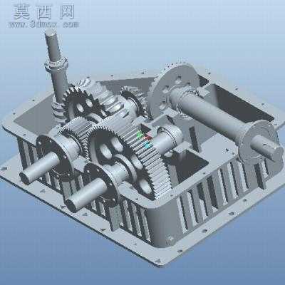 多级齿轮箱变速箱 3D模型