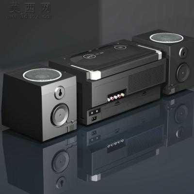 多媒体播放机收音机DVDAUX音响 3D模型