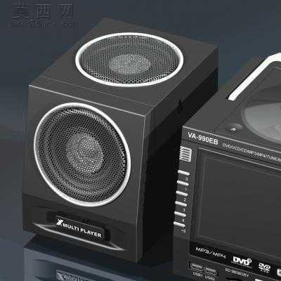 多媒体播放机收音机DVDAUX音响 3D模型