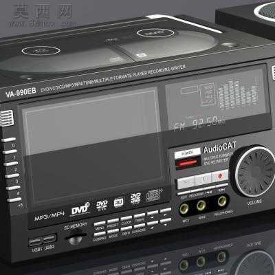 多媒体播放机收音机DVDAUX音响 3D模型