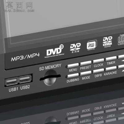 多媒体播放机收音机DVDAUX音响 3D模型