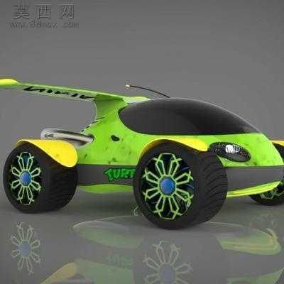 绿色龟龟车 3D模型中望3D设计,Z3