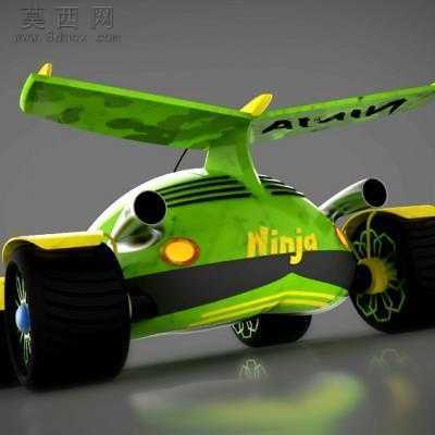 绿色龟龟车 3D模型中望3D设计,Z3