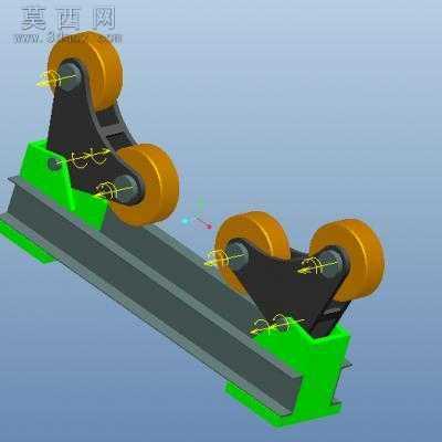 自调式滚轮架 3D模型