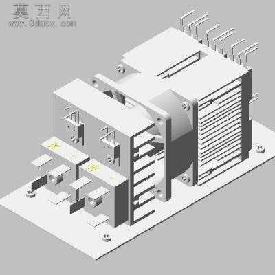 带风扇热阱 3D模型