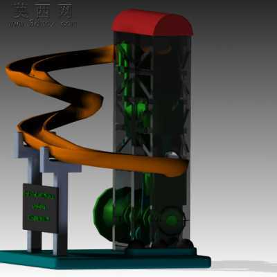 滚动的球装置 3D模型,FBX