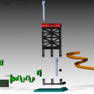 滚动的球装置 3D模型,FBX
