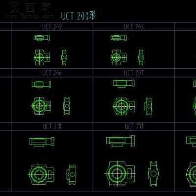 带座轴承系列外形图 CAD图纸