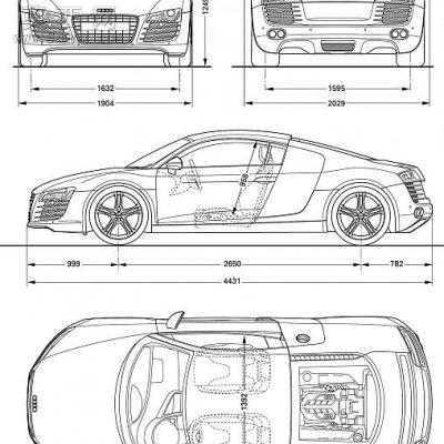 奥迪R8跑车 3D模型
