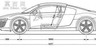 奥迪R8跑车 3D模型
