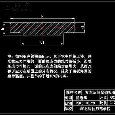 汽车钢板弹簧组装图 CAD图纸