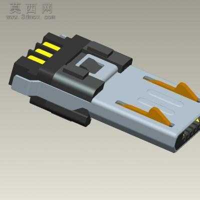 Microusb 前五后五MICRO插头 3D模型