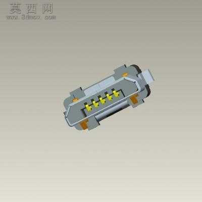 Microusb 前五后五MICRO插头 3D模型