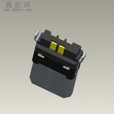 Microusb 前五后五MICRO插头 3D模型