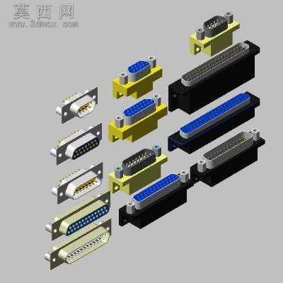 VGA系列 DB15连接器 3D模型