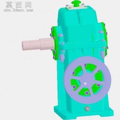 V带-蜗杆减速机二维图+三维图 3D模型