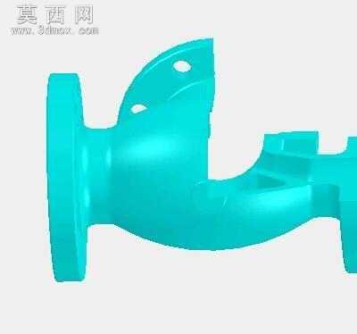 美标:截止阀阀体 3D模型