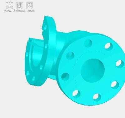 美标:截止阀阀体 3D模型