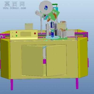包装盒贴标机 3D模型