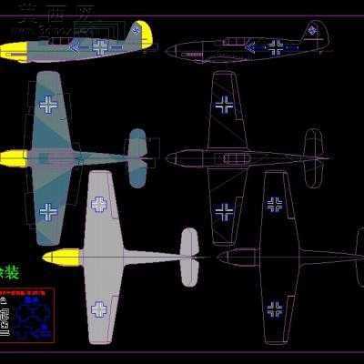 Bf-109飞机CAD图纸 3D模型