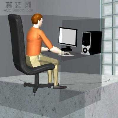 人在玩电脑 3D模型