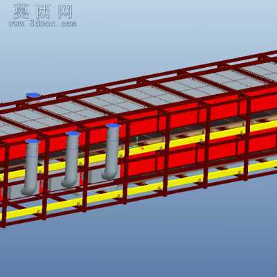 双层连续型汽车前挡风玻璃热弯成型炉 3D模型
