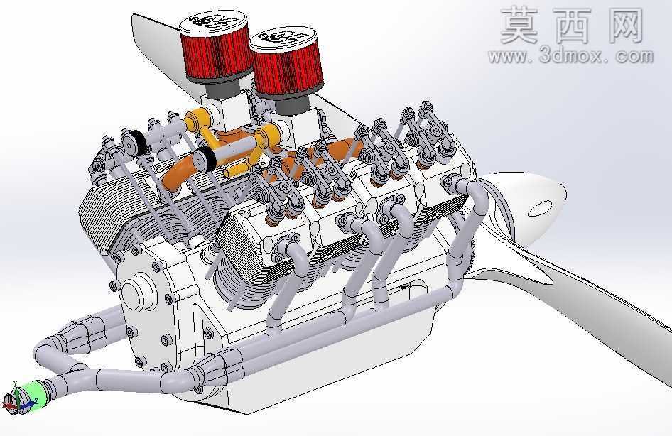 V8航模发动机SW模型