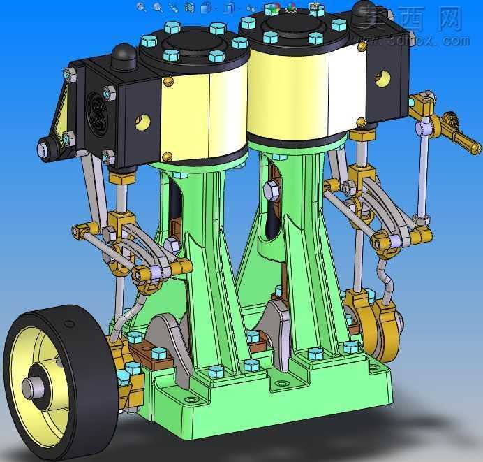 D10蒸汽机SW模型