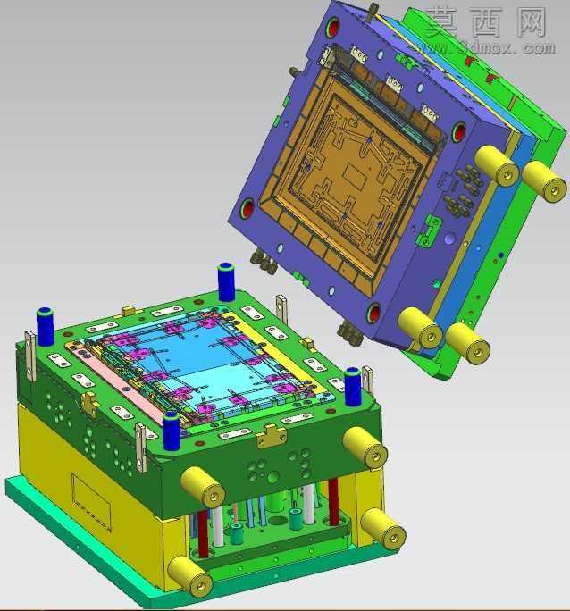 LED液晶显示屏前盖塑料模具UG模型