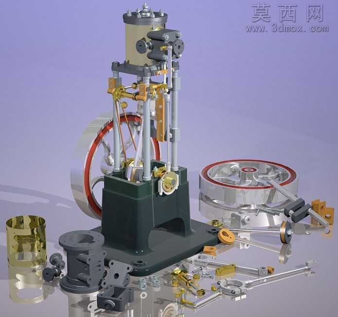立式蒸汽机SW模型设计