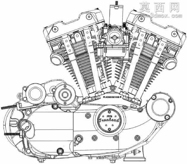 哈雷戴维森xlh1000发动机SW模型