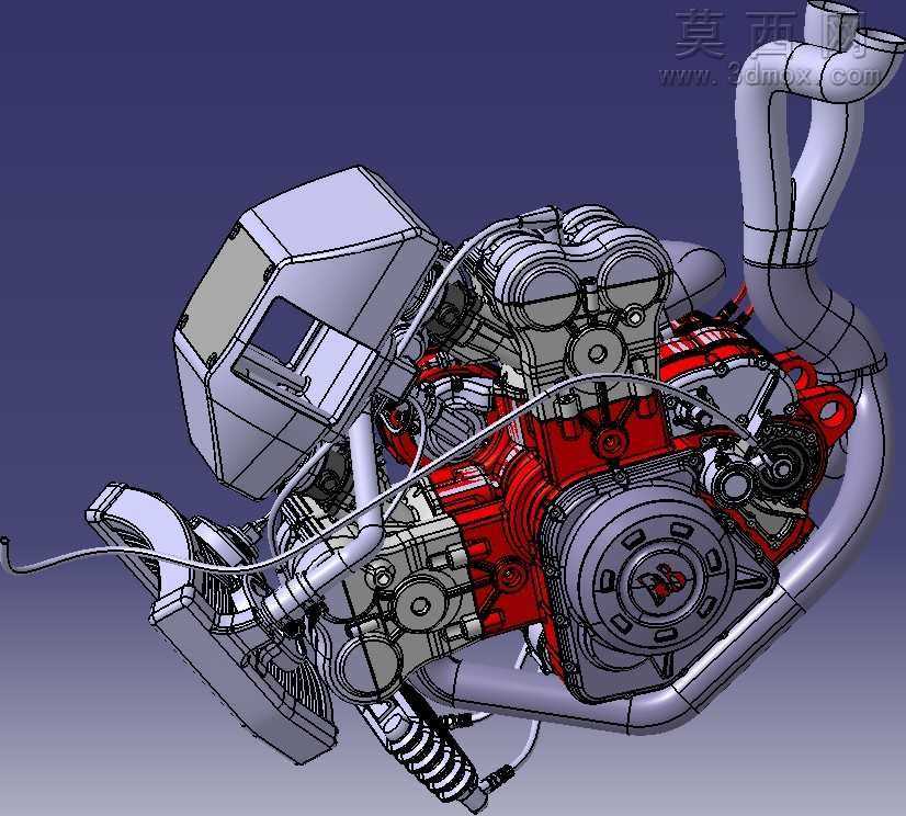 摩托车发动机CATIA V5 R21模型